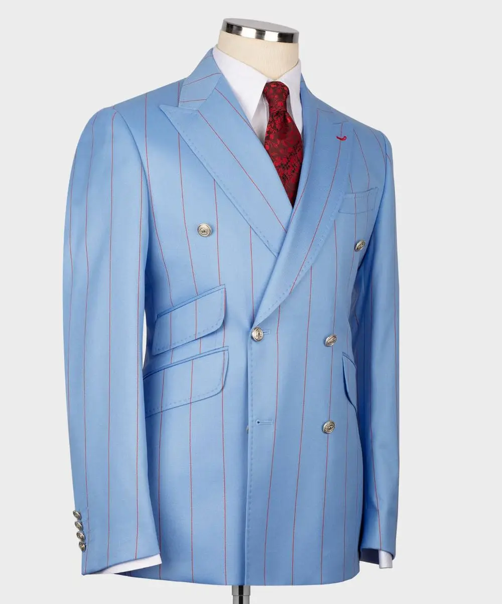 Men's Suit -2 Piece Double Breasted Stripy — photograph 3
