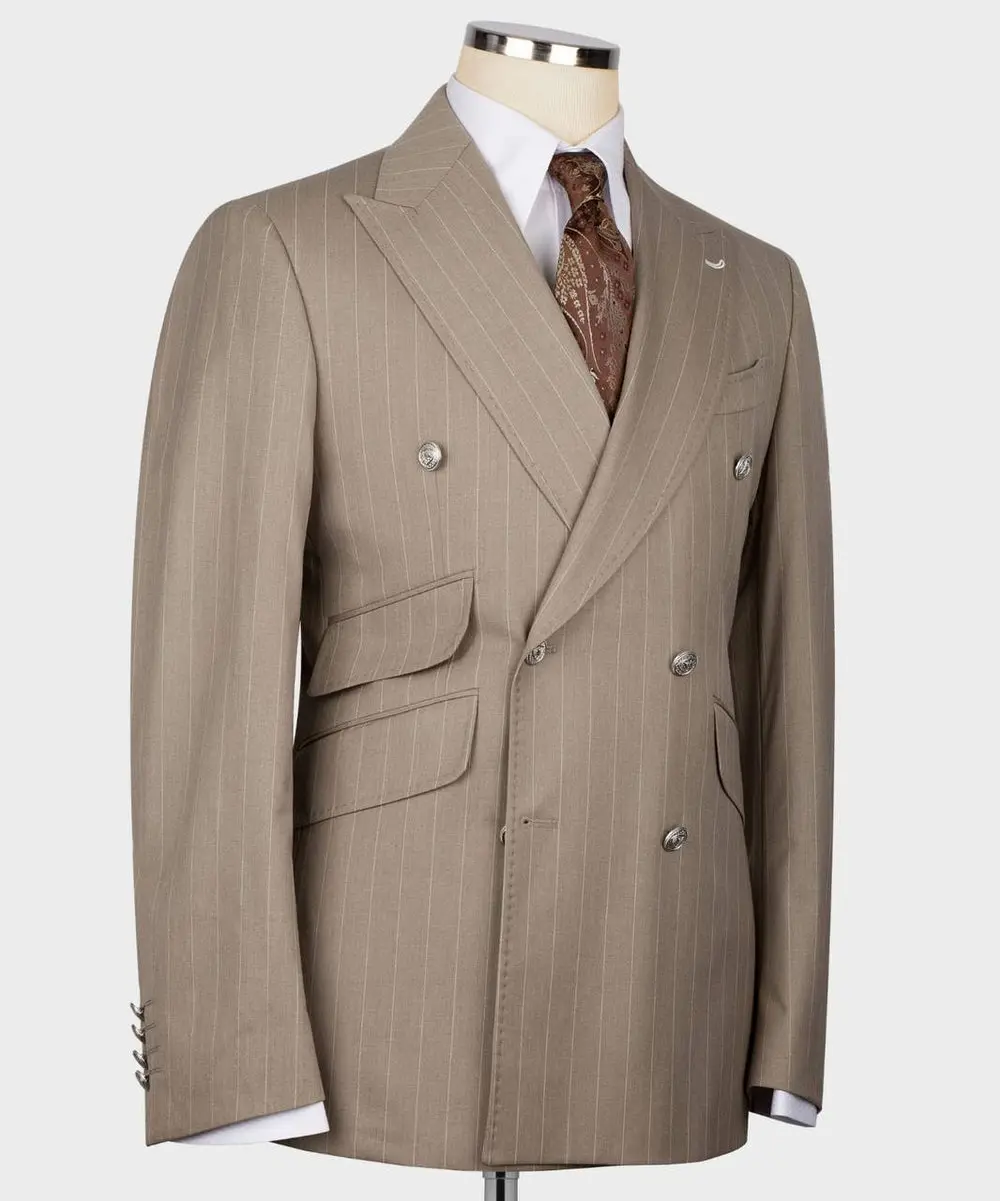 Men's Suit -2 Piece Double Breasted Stripy — photograph 3