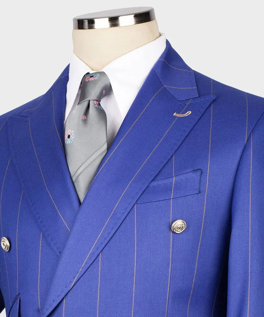 Men's Suit -2 Piece Double Breasted Stripy — photograph 2