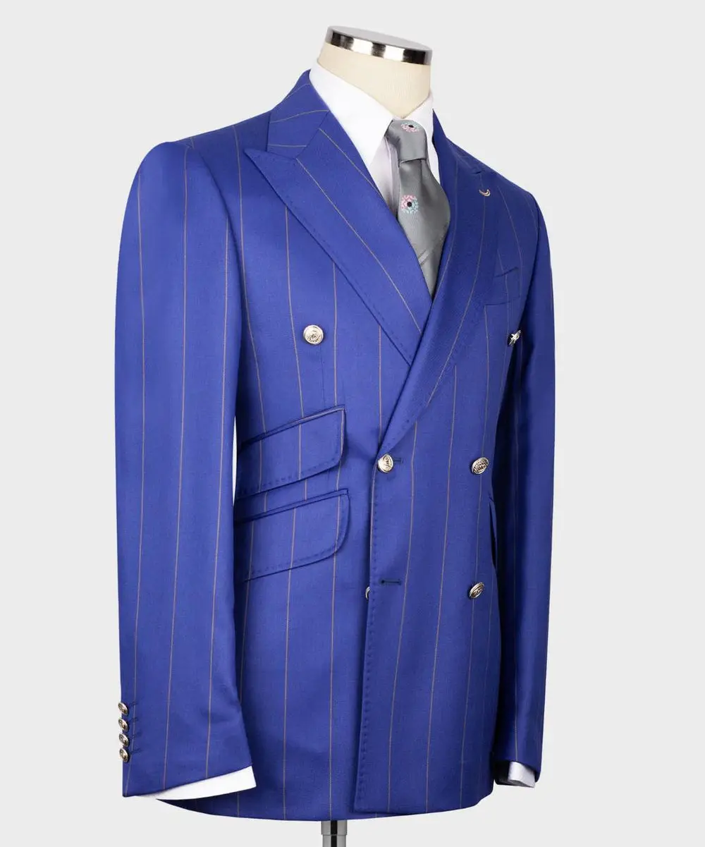 Men's Suit -2 Piece Double Breasted Stripy — photograph 3