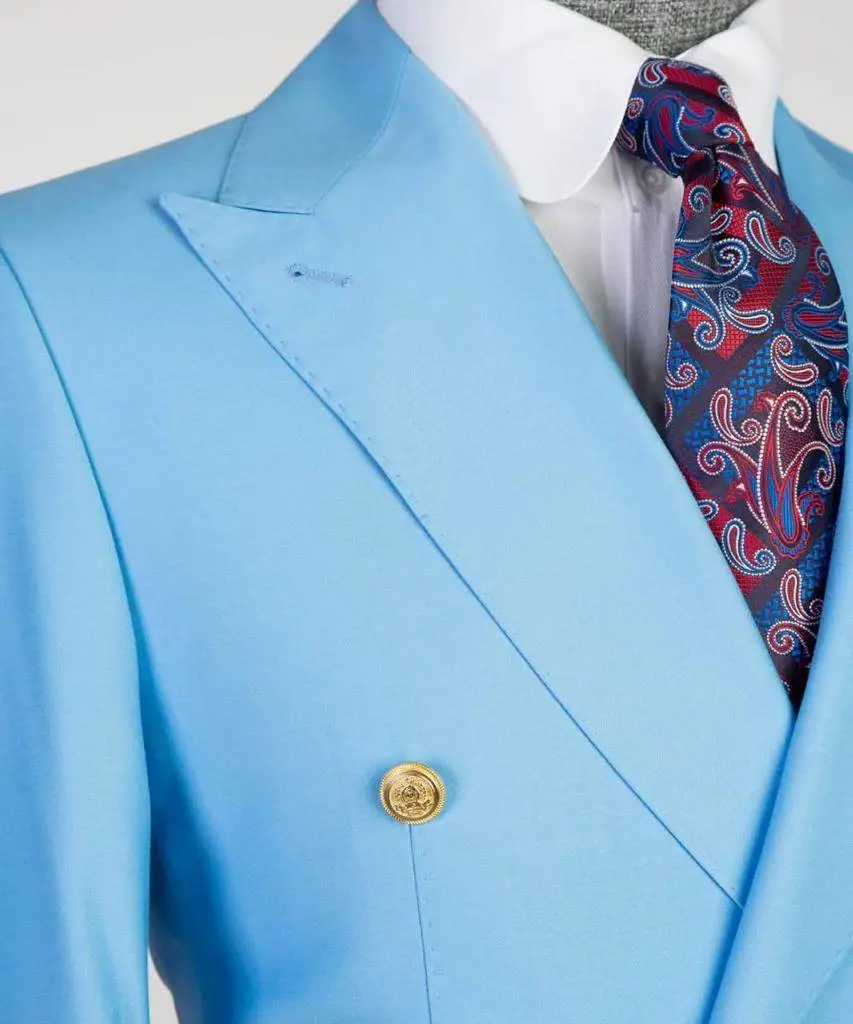 Double Breasted Blue Suit Peak Lapel 2pc — photograph 2