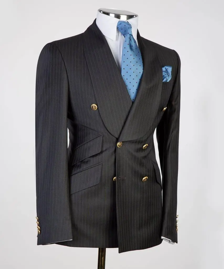 Men's Suit 2 Piece Double Breasted Anthracite — photograph 3