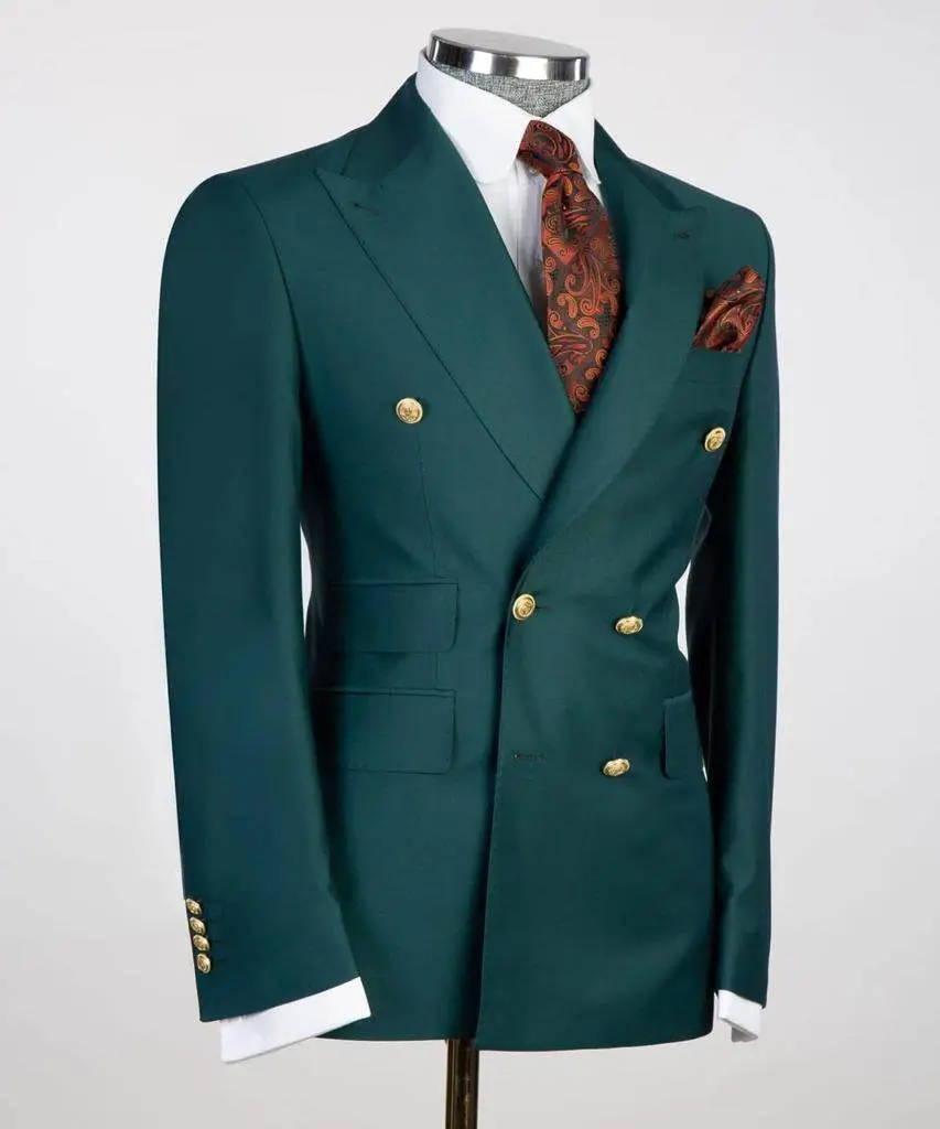 Double Breasted Green Suit Peak Lapel 2pc — photograph 3