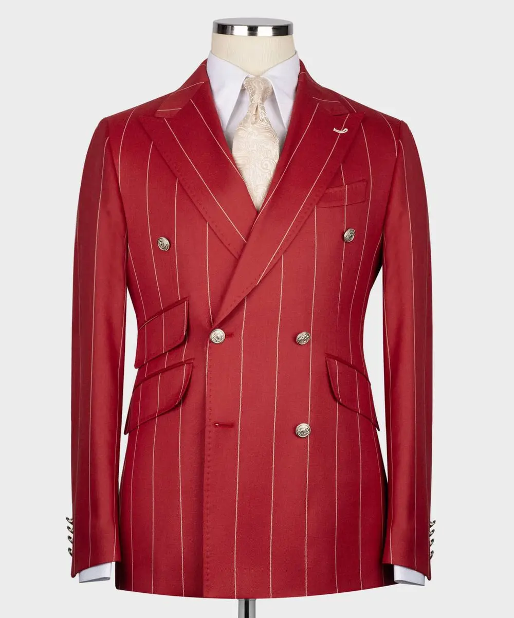 Men's Suit -2 Piece Double Breasted Stripy — photograph 1