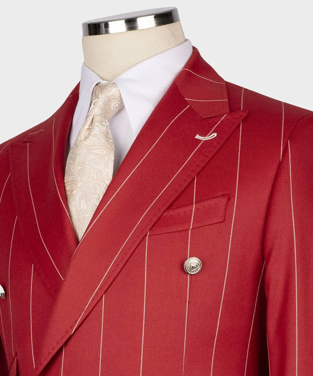 Men's Suit -2 Piece Double Breasted Stripy — photograph 2