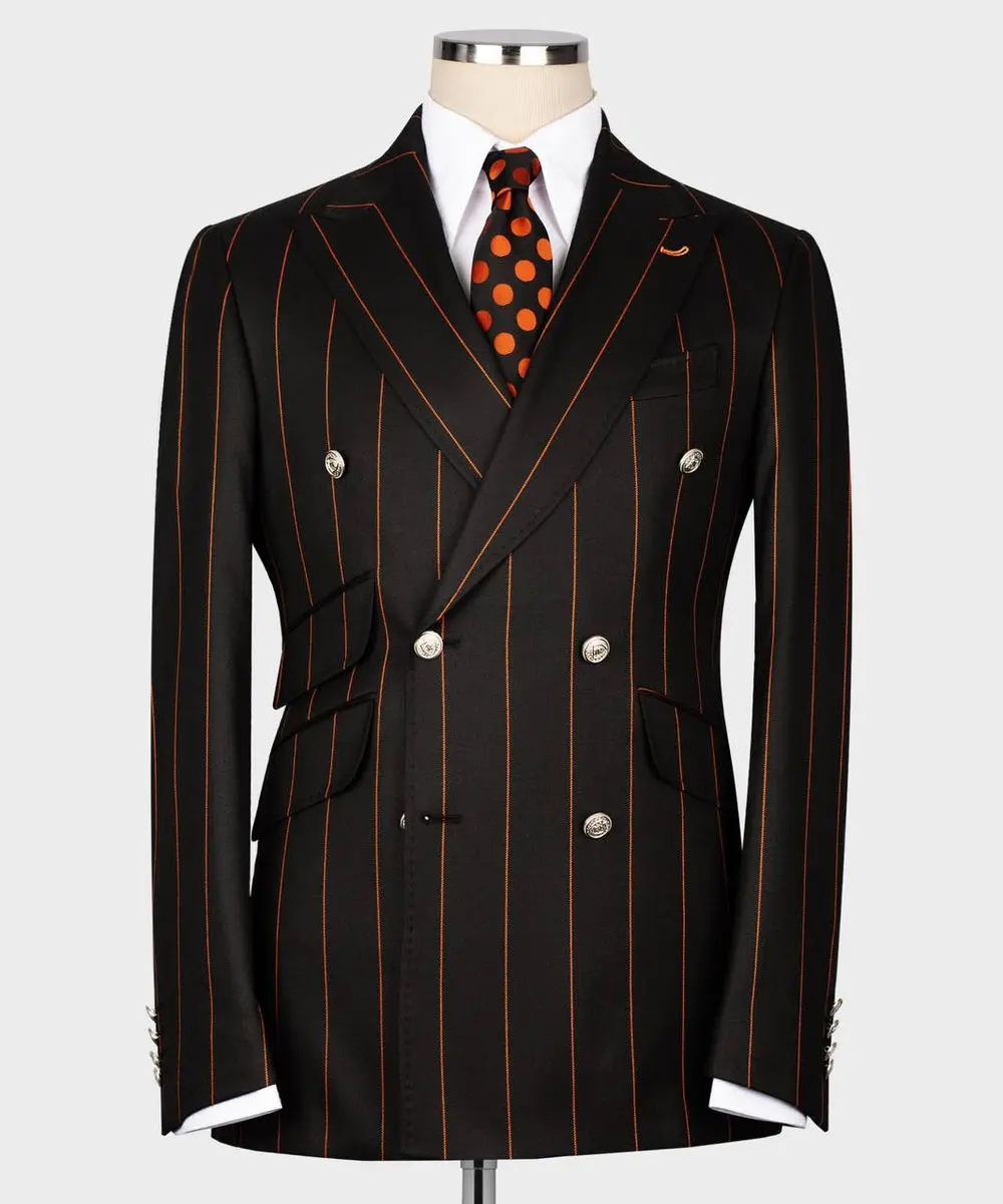 Men's Suit -2 Piece Double Breasted Stripy — photograph 1
