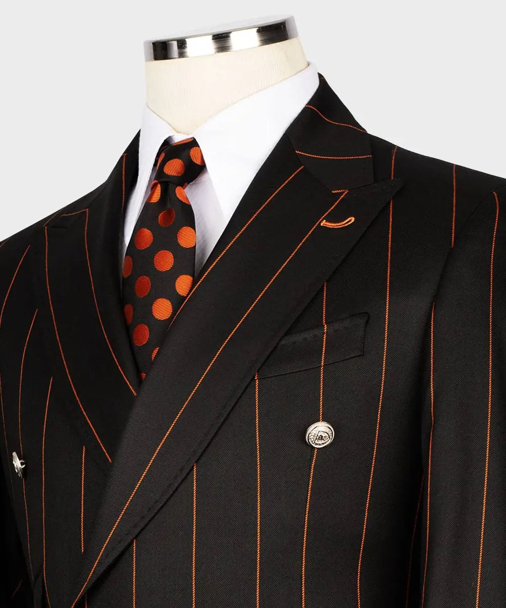 Men's Suit -2 Piece Double Breasted Stripy — photograph 2