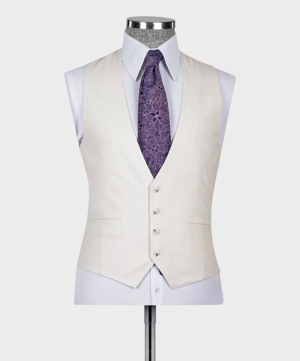 Men's 3 Piece, Beige Classic Suit — photograph 5