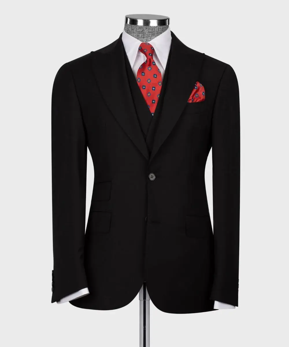 Men's Suit Set, %100 Wool, Black — photograph 4