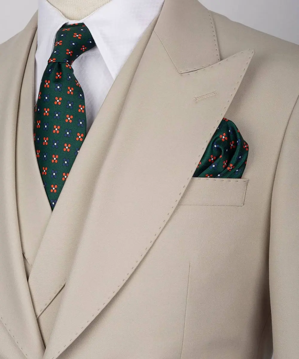 Men's Suit Set, %100 Wool, Stone — photograph 2