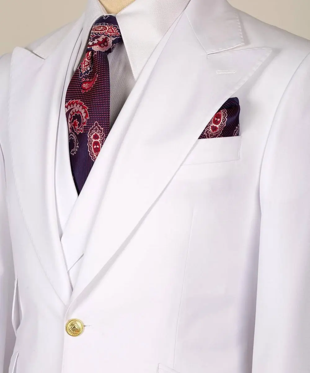 Men's Suit Set, %100 Wool, White — photograph 2