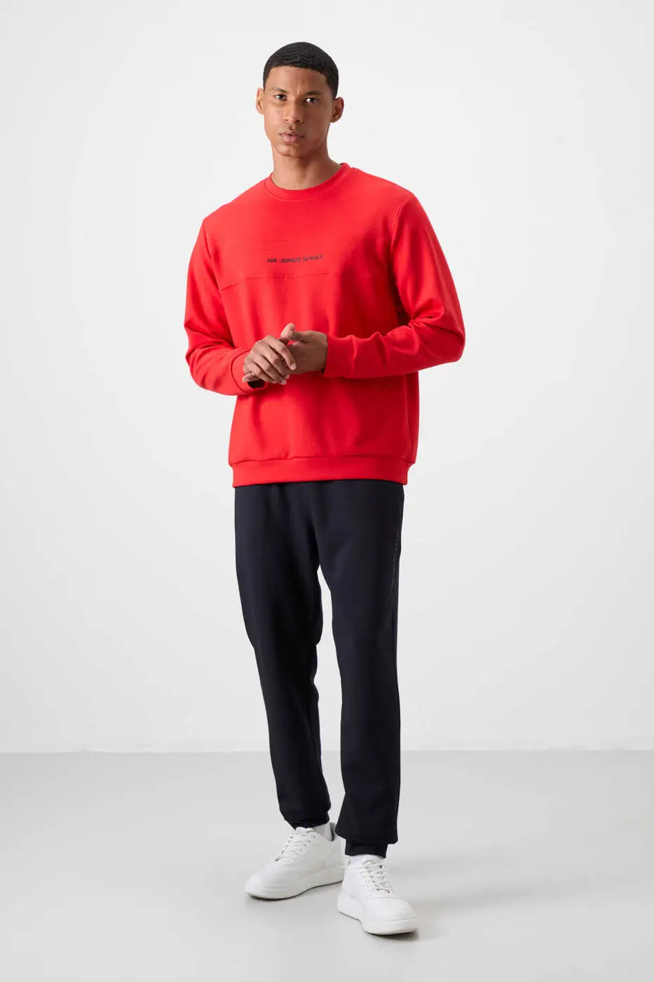 Men's Red-Navy Soft Fit Tracksuit Set — photograph 1