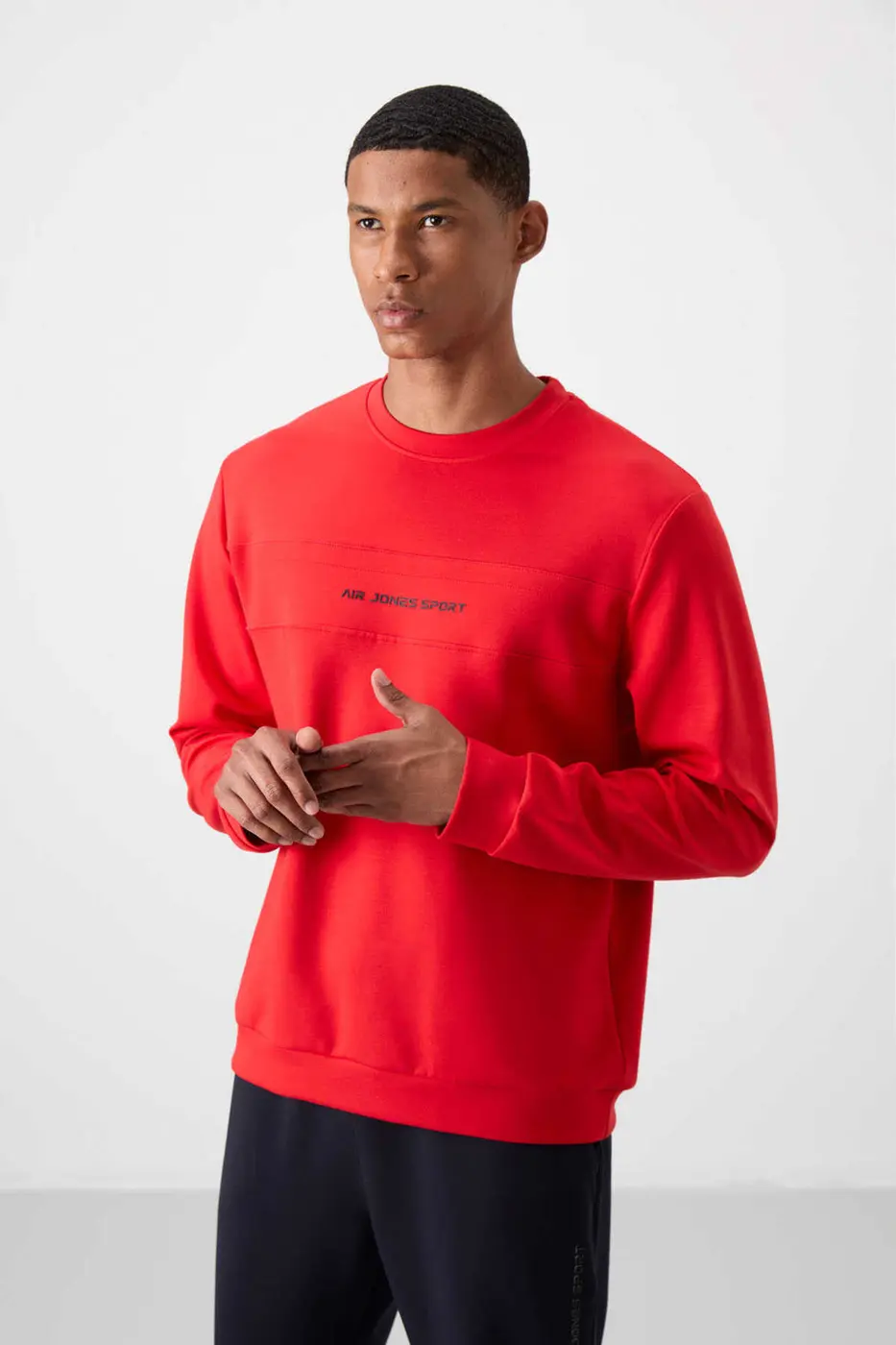 Men's Red-Navy Soft Fit Tracksuit Set — photograph 2