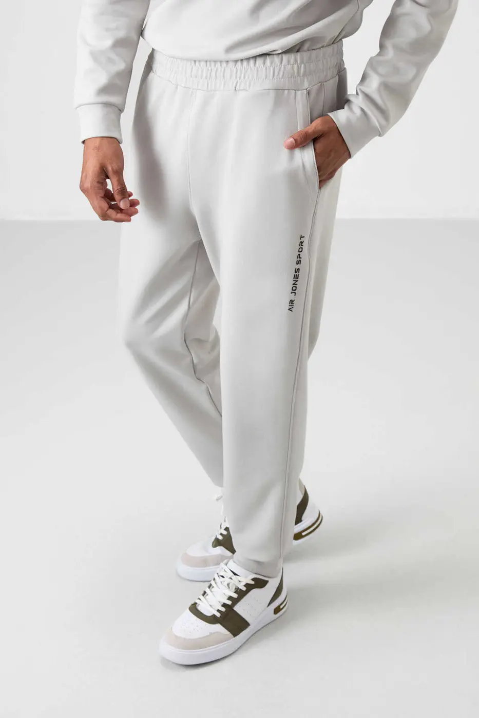 Men's Stone Grey Soft Fit Tracksuit Set — photograph 5