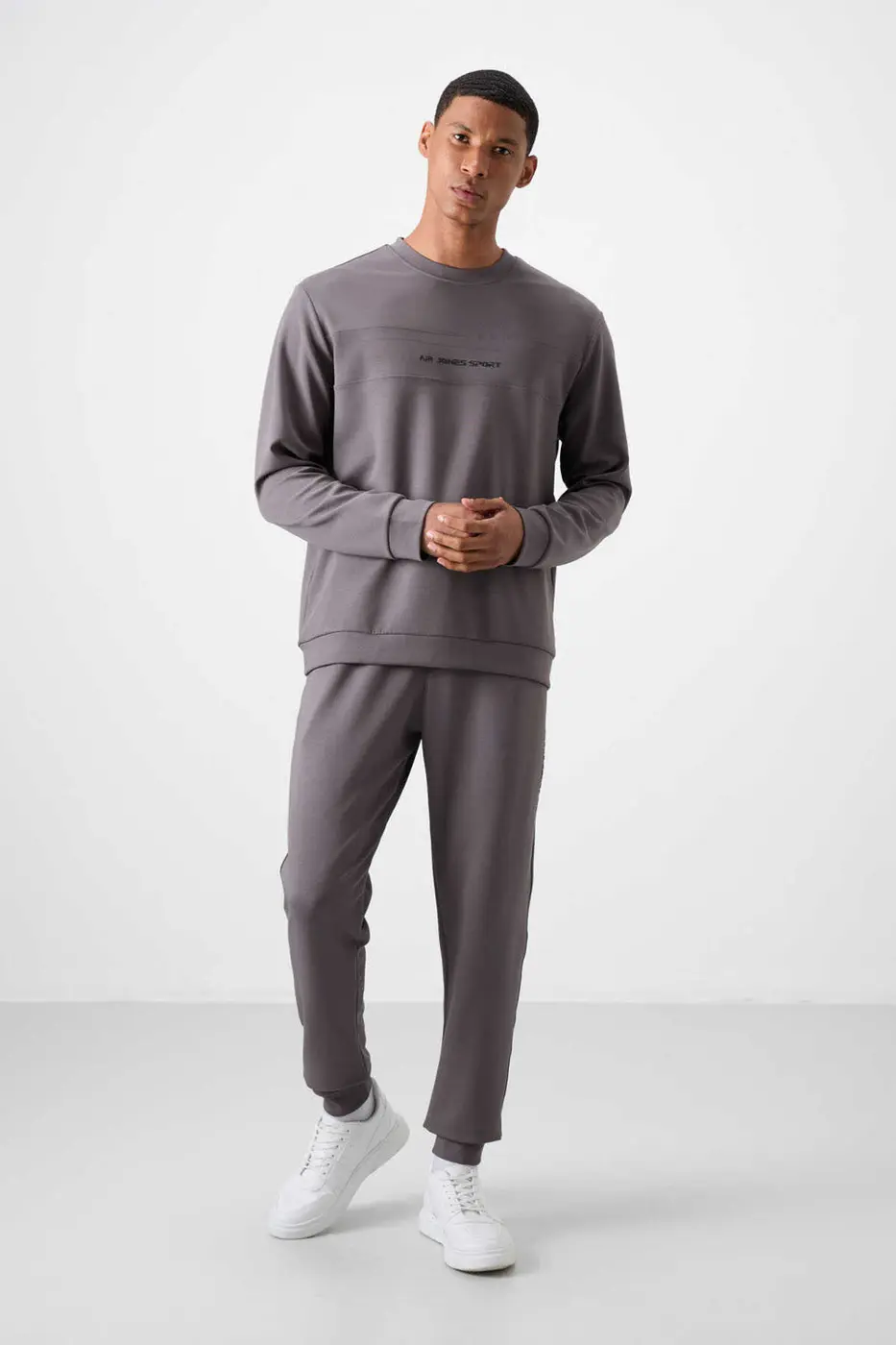 Men's Dark Grey Soft Fit Tracksuit Set — photograph 5