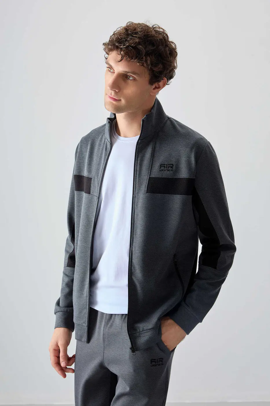 Men's-Tracksuit Set-Dark Grey — photograph 4