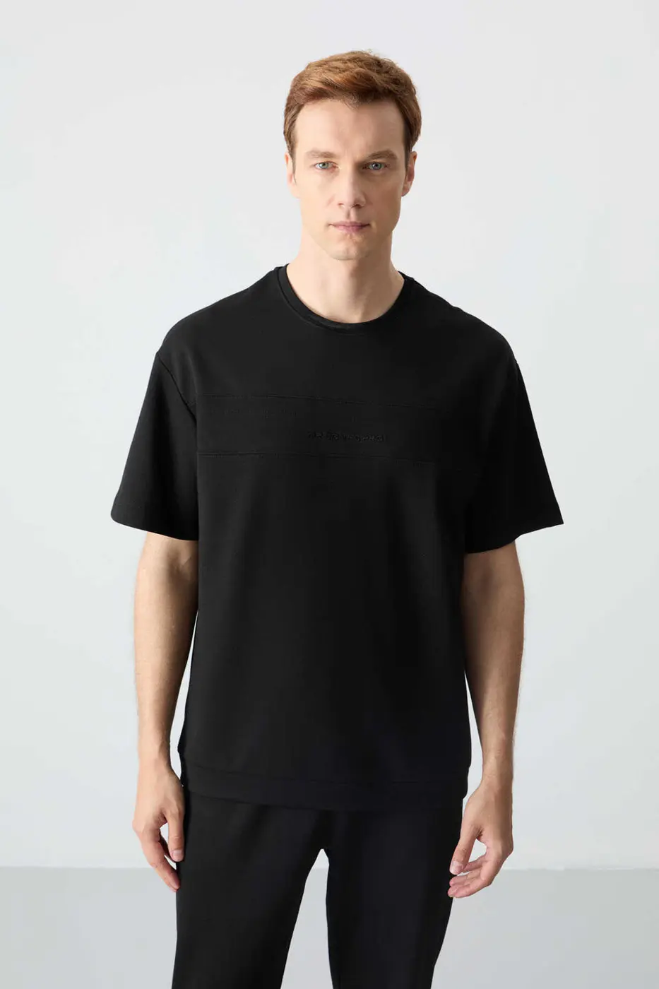 Men's-Black-Short Sleeve-Tracksuit Set — photograph 2
