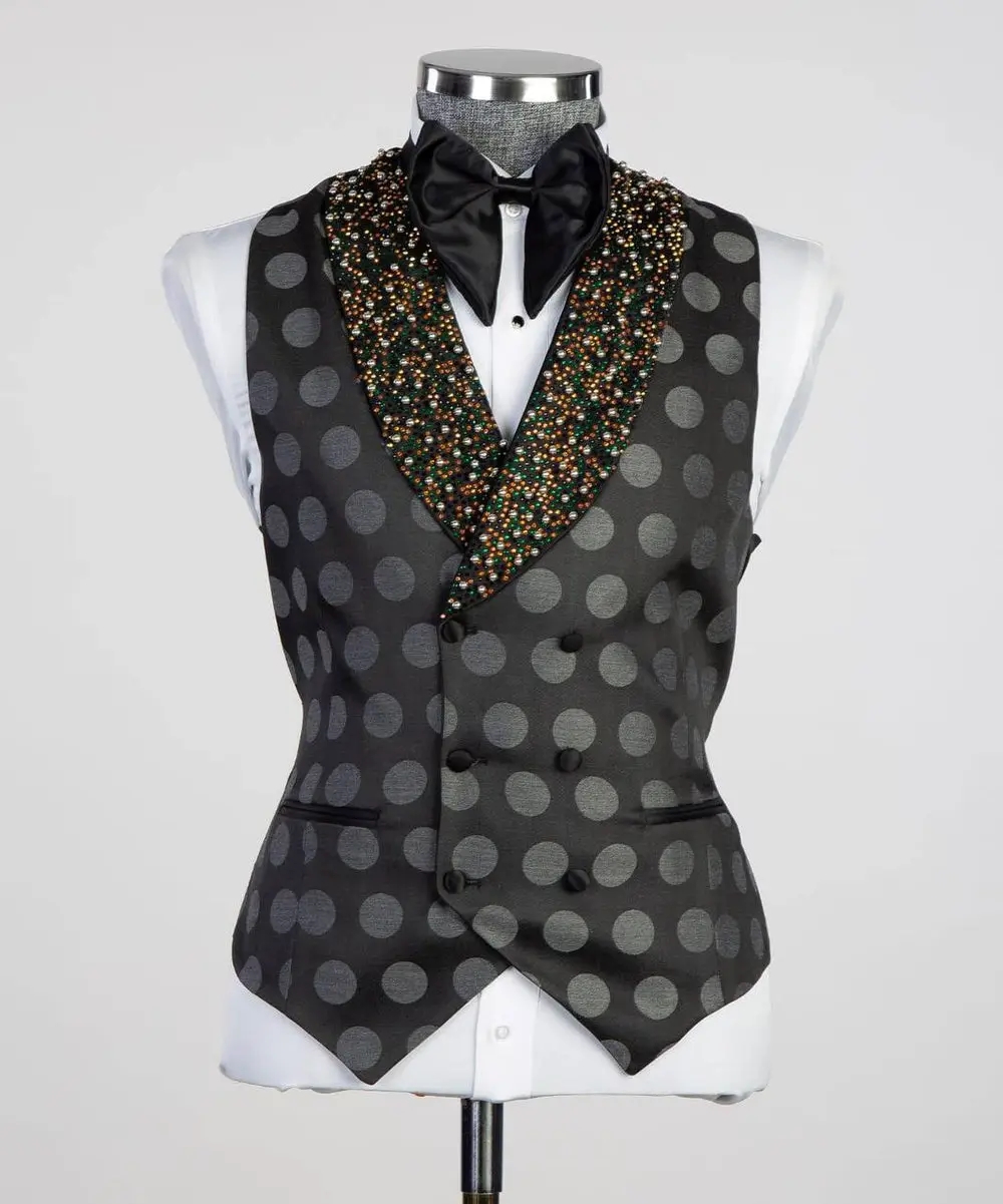 Men's 3 Piece Tuxedo Stone Detailed Collar — photograph 4