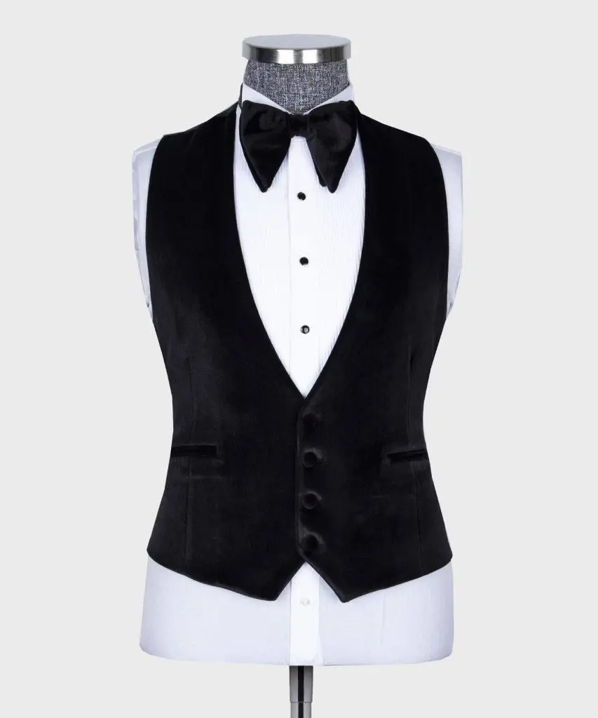 Men's 3 Piece Velvet Shiny Tuxedo — photograph 4