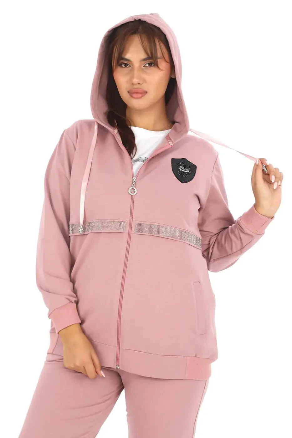Women's 3-Piece Pink Tracksuit Set — photograph 3