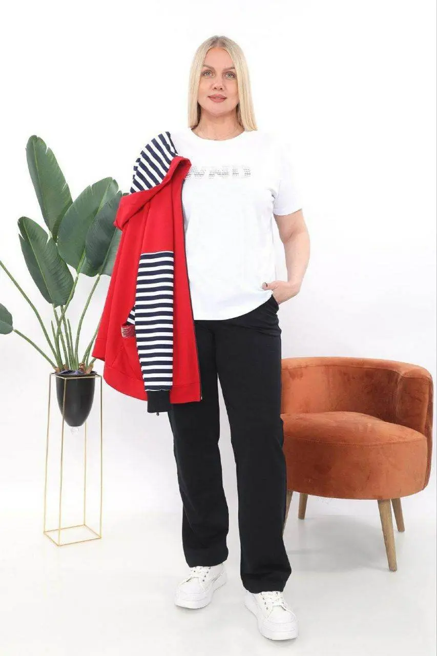 Women's 3-Piece- Plus Size- Tracksuit Set — photograph 4