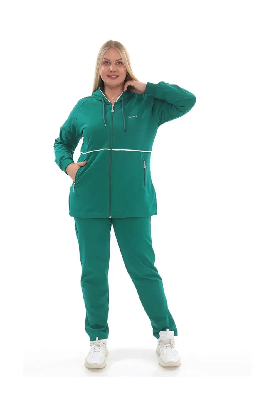Women's 3-Piece Tracksuit Set-Green — photograph 4