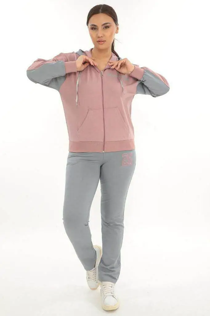 Women's Pink/Grey Tracksuit Set — photograph 1