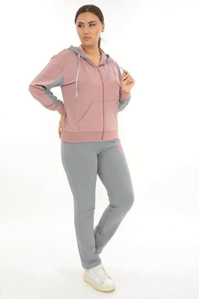 Women's Pink/Grey Tracksuit Set — photograph 2