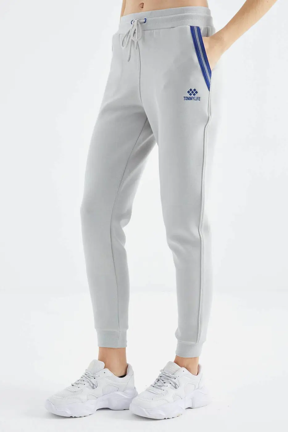 Women's Light Grey Zip-Up Tracksuit Set — photograph 4