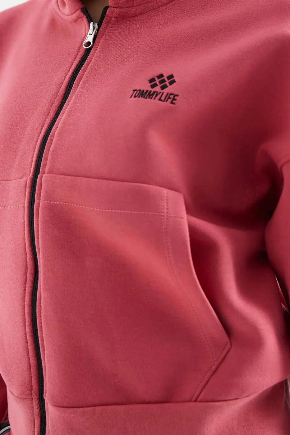 Women's Pink Zip-Up Tracksuit Set — photograph 7